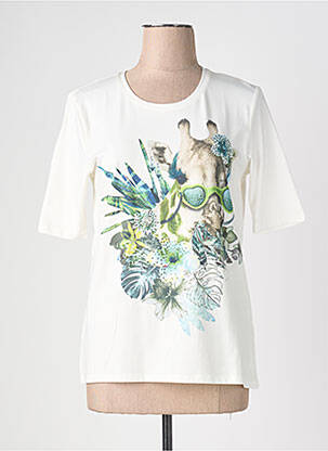 Tricou serigrafie cu strasuri mâneci scurte bej BETTY BARCLAY femeie