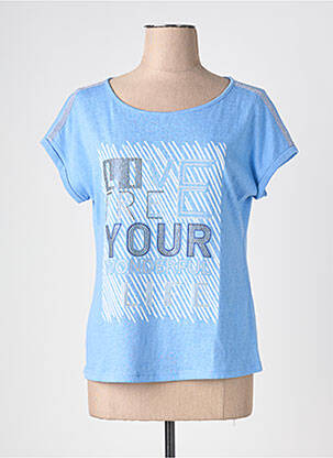 Tricou serigrafie cu strasuri mâneci scurte albastru BETTY BARCLAY femeie