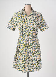 Rochie midi imprimeu fantezie mâneci scurte verde NUMEROLOGIE femeie