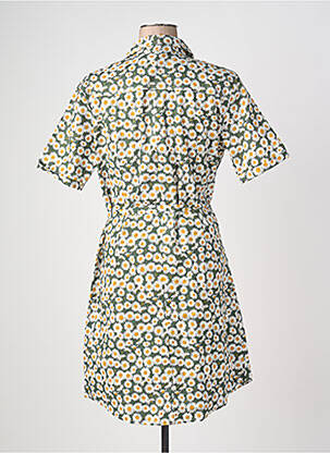 Rochie midi imprimeu fantezie mâneci scurte verde NUMEROLOGIE femeie