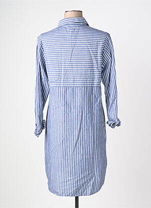 Rochie midi imprimeu fantezie mâneci lungi albastru DELAHAYE femme
