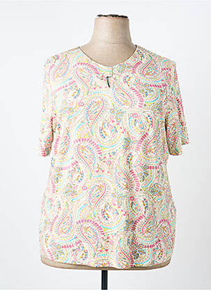 Tricou imprimeu fantezie mâneci scurte bej BARBARA LEBEK femeie