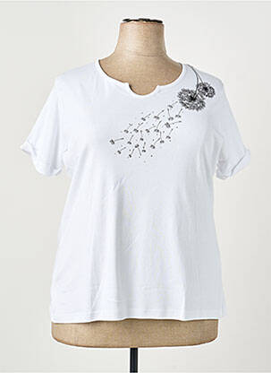Tricou serigrafie cu strasuri mâneci scurte alb I.ODENA femeie
