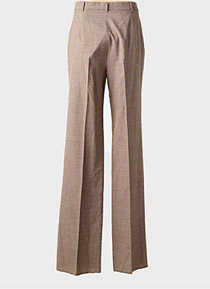 Pantalon drept închidere cu fermoar sub clapetă cu cârlig maro MAX MARA femeie