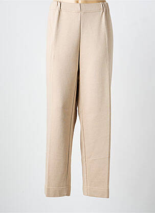 Pantalon drept talie elastică bej PERSONA femeie