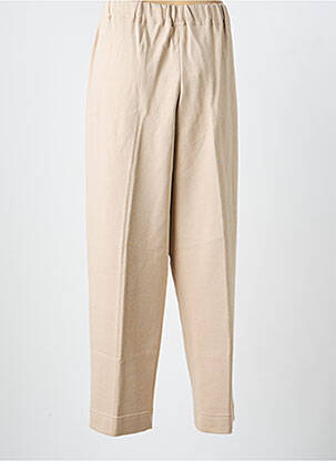 Pantalon drept talie elastică bej PERSONA femeie
