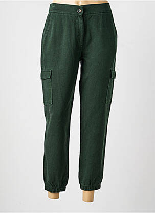 Pantalon 7/8 închidere cu fermoar sub clapetă cu nasturi verde LCDN femeie