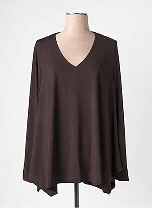 Top elasticitate mâneci lungi maro JORGIE PARIS femeie