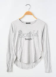 Tricou croială dreaptă mâneci lungi gri CYMOD fată