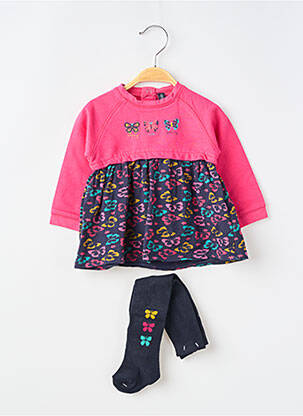Rochie scurtă mâneci lungi mâneci lungi roz LOSAN fată