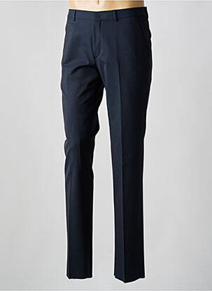 Pantalon slim talie cu cleme mărime normală albastru BRUNO SAINT HILAIRE bărbat
