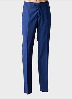 Pantalon slim talie cu cleme mărime normală albastru BRUNO SAINT HILAIRE bărbat