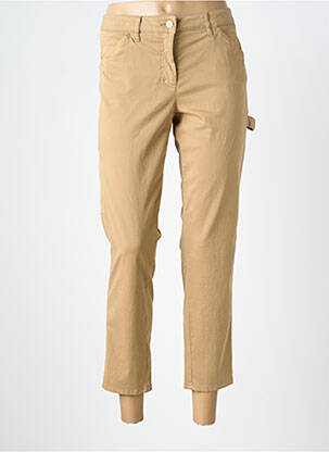 Pantalon 7/8 țesătură poplin mărime normală bej LUISA CERANO femeie