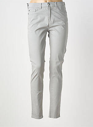 Pantalon slim țesătură poplin mărime normală gri EMPORIO ARMANI femeie