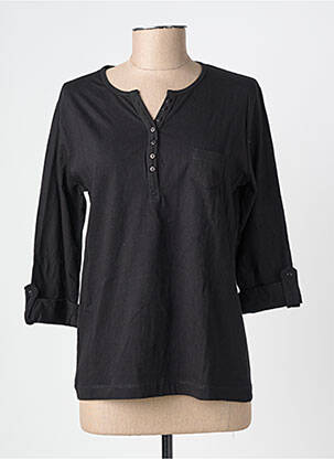 Tricou mâneci 3/4 mâneci 3/4 negru MIKAWEAR femeie