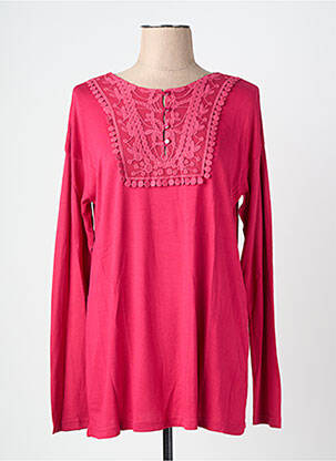 Tricou mâneci lungi mâneci lungi roz JOLIE RONDE femeie