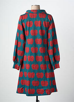 Rochie midi imprimeu fantezie mâneci lungi verde MARGOT femeie