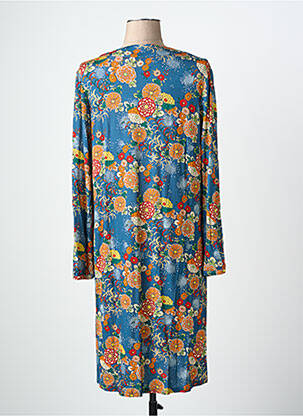 Rochie midi imprimeu floral mâneci lungi albastru ANTOINE & LILI femeie