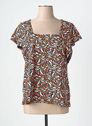 Tricou imprimeu fantezie mâneci scurte portocalie BLUTSGESCHWISTER femeie