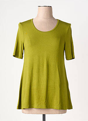 Tricou guler rotund mâneci scurte verde BY BASICS femeie