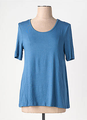 Tricou guler rotund mâneci scurte albastru BY BASICS femeie