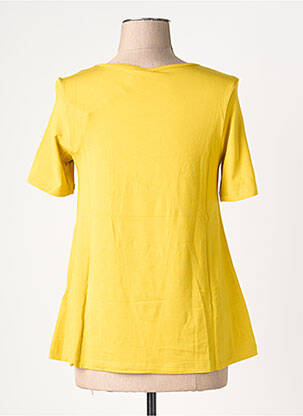 Tricou guler rotund mâneci scurte galben BY BASICS femeie