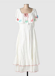 Rochie lungă mâneci scurte mâneci scurte alb RHUM RAISIN femeie
