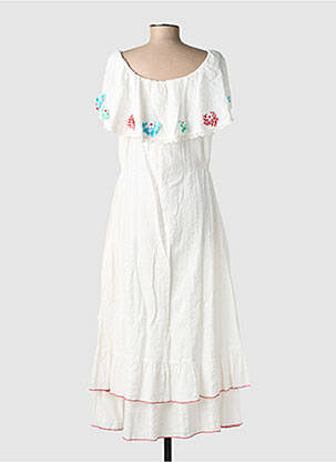 Rochie lungă mâneci scurte mâneci scurte alb RHUM RAISIN femeie