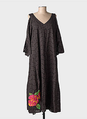 Rochie lungă mâneci scurte mâneci scurte negru RHUM RAISIN femeie