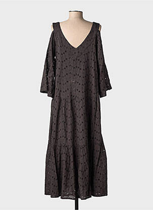 Rochie lungă mâneci scurte mâneci scurte negru RHUM RAISIN femeie