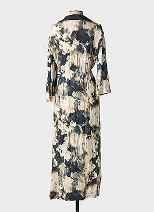 Rochie lungă imprimeu fantezie mâneci 3/4 negru RHUM RAISIN femeie