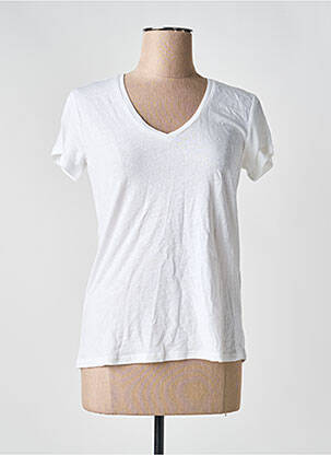 Top elasticitate mâneci scurte alb SCHOOL RAG femeie