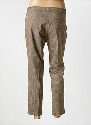 Pantalon 7/8 închidere cu fermoar sub clapetă cu cârlig talie joasă maro SCHOOL RAG femeie