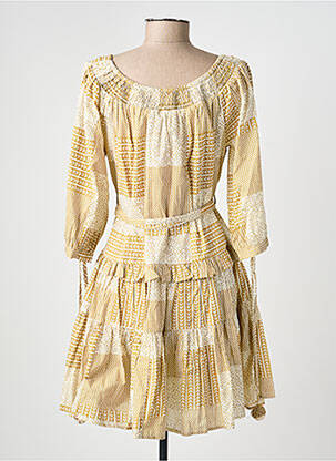 Rochie midi imprimeu fantezie mâneci scurte bej RHUM RAISIN femeie