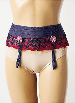 Corset/jartieră efect material satinat albastru AUBADE femeie