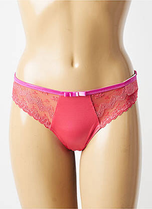 Tanga efect material satinat roz MARIE JO femeie