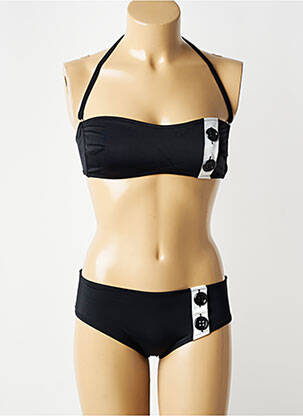 Costum de baie din două piese elasticitate top bentiță negru HENEJOLIE femeie