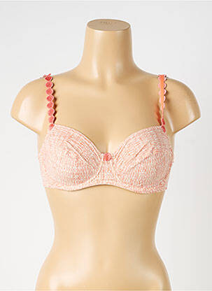 Sutien efect material satinat sutien balconet cu decolteu înalt portocalie MARIE JO femeie
