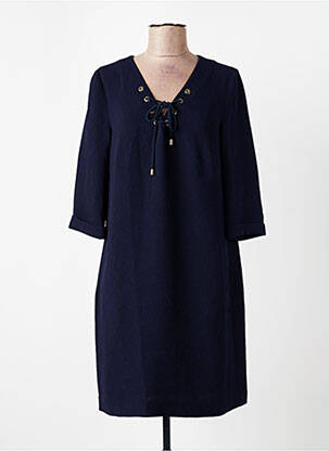 Rochie scurtă mâneci 3/4 mâneci 3/4 albastru DEVERNOIS femeie