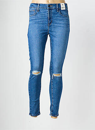 Blugi skinny efect uzat decolorat talie înaltă albastru LEVI'S femeie