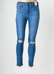 Blugi skinny efect uzat decolorat talie înaltă albastru LEVI'S femeie