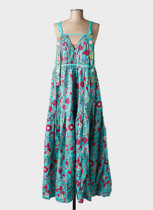 Rochie lungă imprimeu floral bretele subțiri albastru RHUM RAISIN femeie