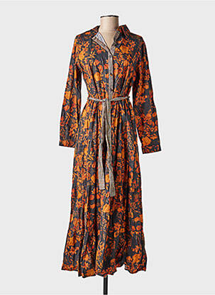 Rochie lungă mâneci lungi mâneci lungi portocalie RHUM RAISIN femeie