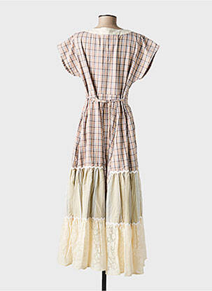 Rochie lungă mâneci scurte mâneci scurte bej RHUM RAISIN femeie