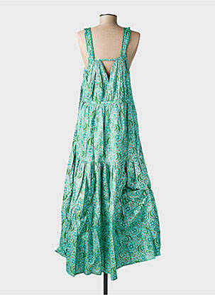 Rochie lungă imprimeu floral bretele subțiri verde RHUM RAISIN femeie