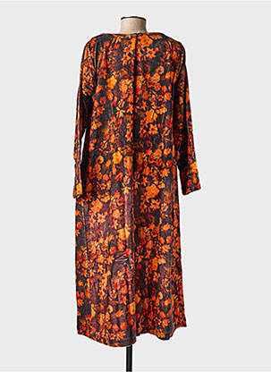 Rochie midi imprimeu floral mâneci lungi portocalie RHUM RAISIN femeie