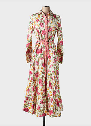Rochie lungă țesătură poplin mâneci lungi roșu RHUM RAISIN femeie