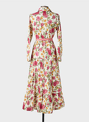 Rochie lungă țesătură poplin mâneci lungi roșu RHUM RAISIN femeie
