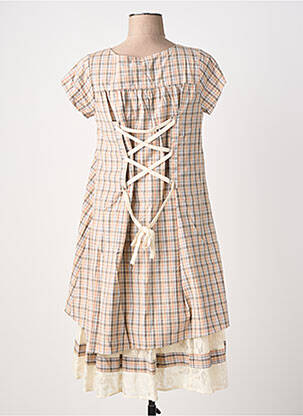 Rochie midi mâneci scurte mâneci scurte bej RHUM RAISIN femeie