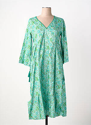 Rochie midi mâneci 3/4 mâneci 3/4 verde RHUM RAISIN femeie